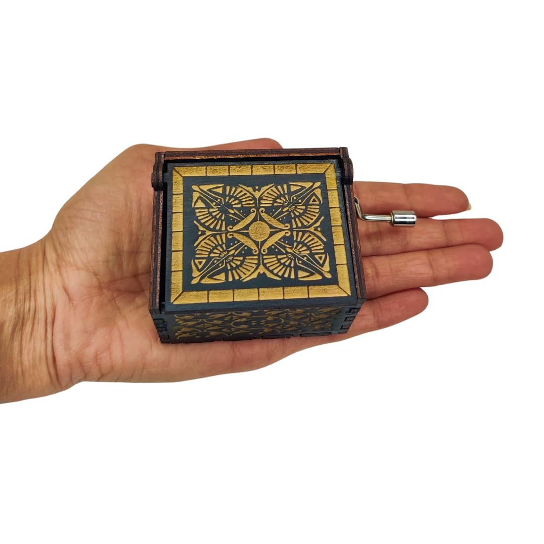 Zesta 6 Month And Above Wooden Hand Cranked Collectable Engraved Music Box You Are My Sunshine  Black