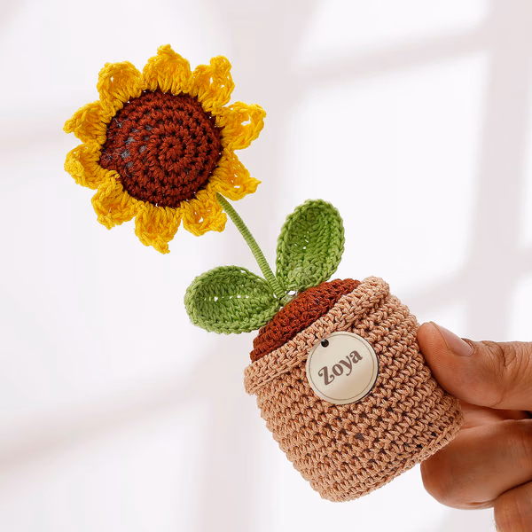 Personalized Crochet Sunflower