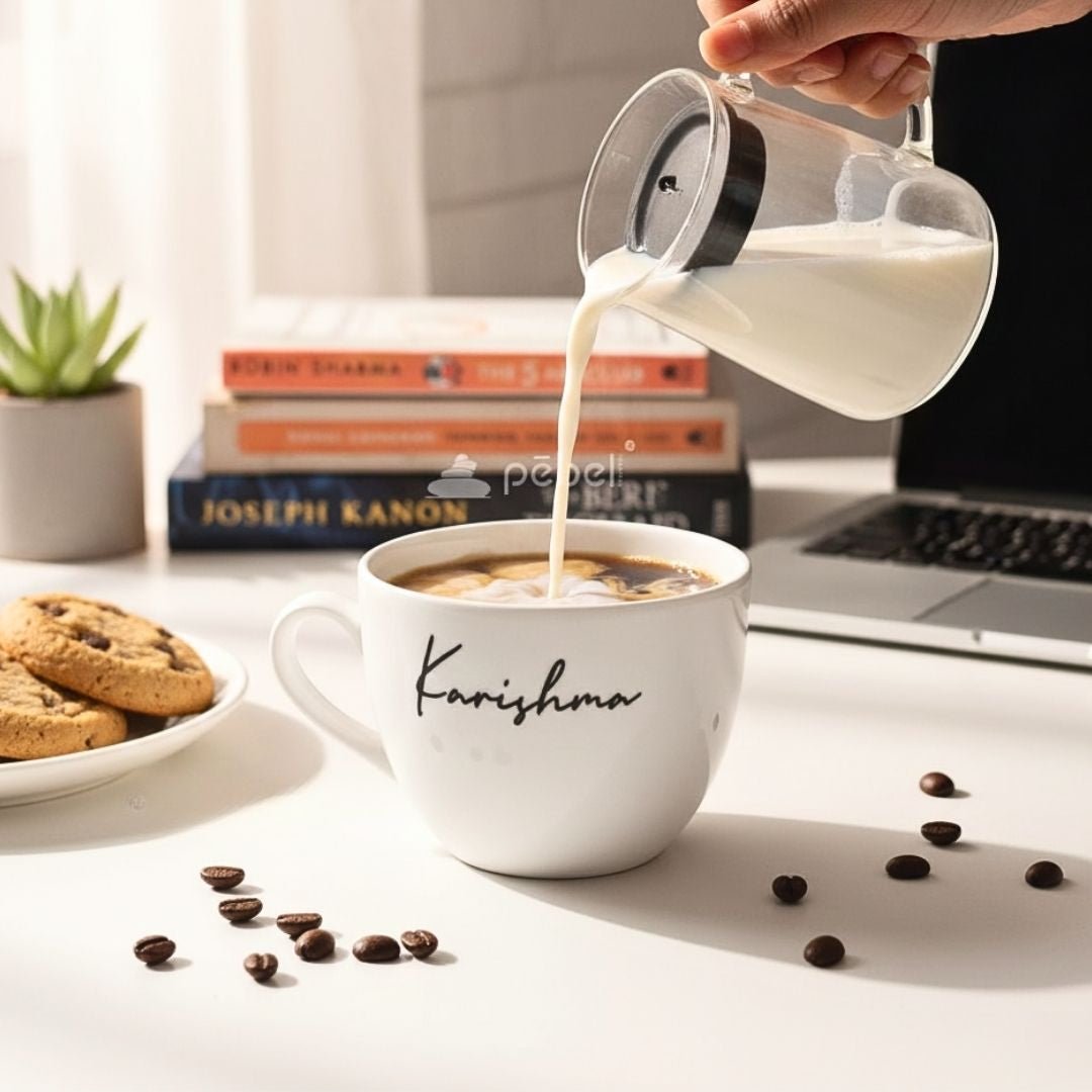Personalized White Handcrafted Ceramic Coffee Mugs