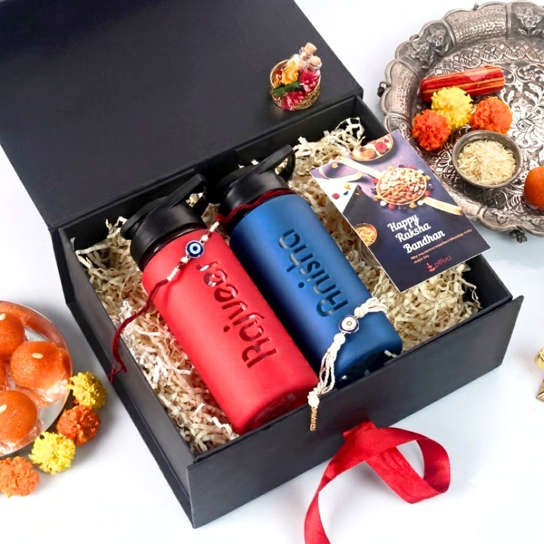 Bhai Bhabhi Hamper Set Of 2  550ml Glass Bottles