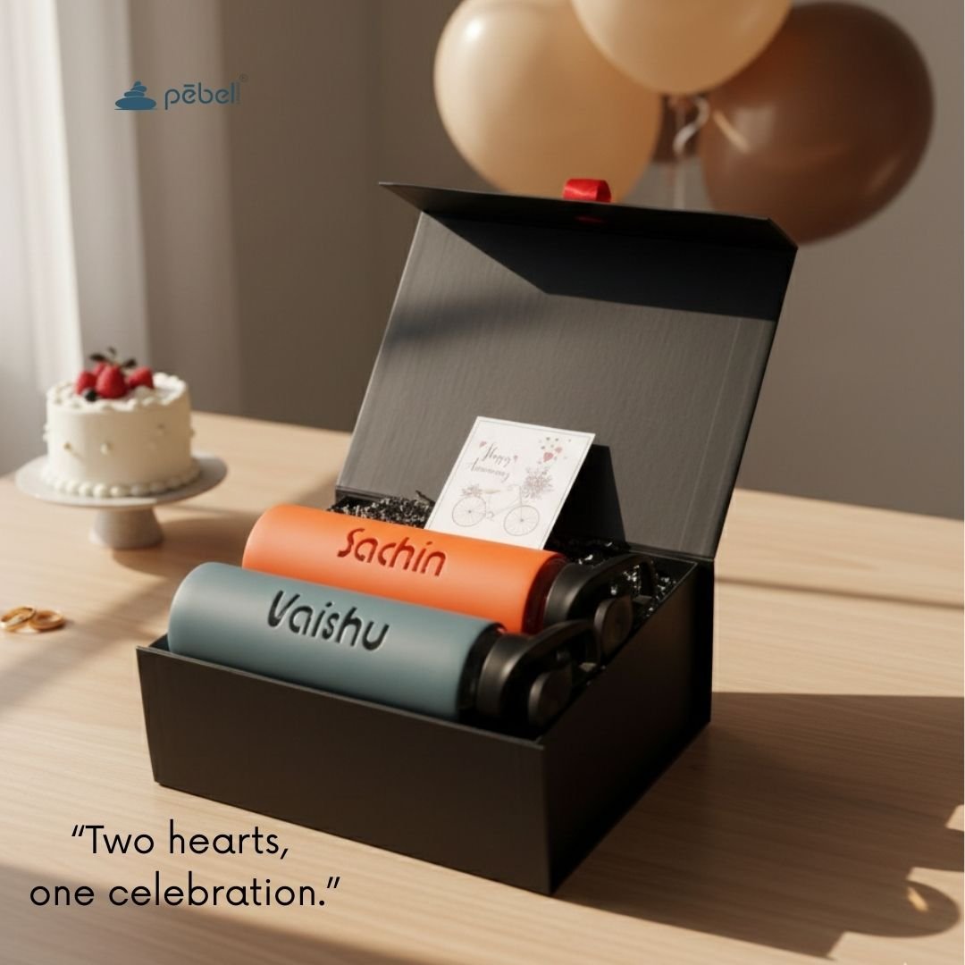 Anniversary Personalized Gift Hamper  Name Glass Bottles L