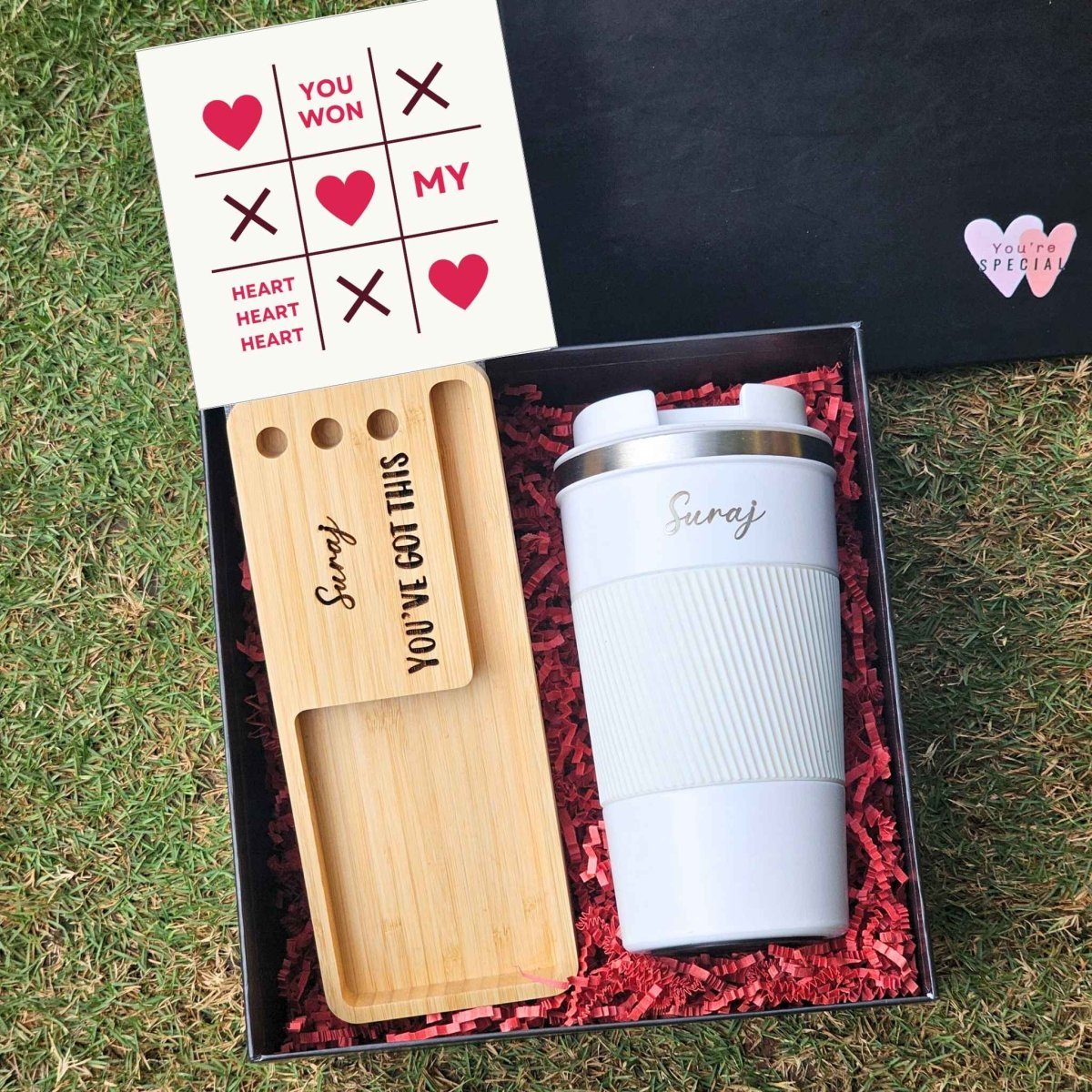 Personalized Desk Organizer With Stainless Steel Travel Mug