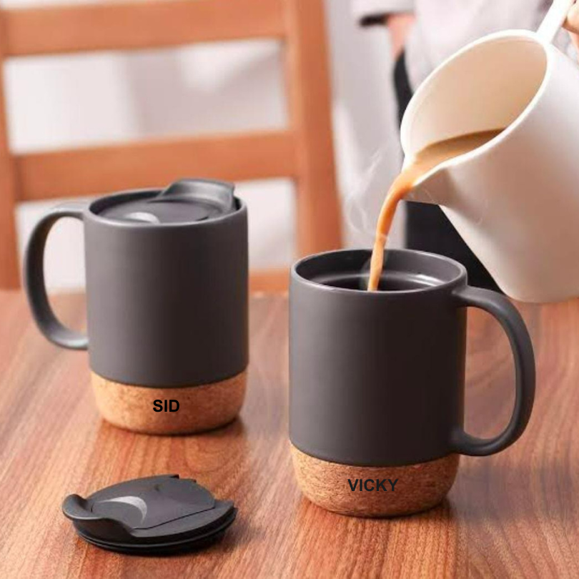 Personalized Move Ceramic Coffee Mugs With Cork Base