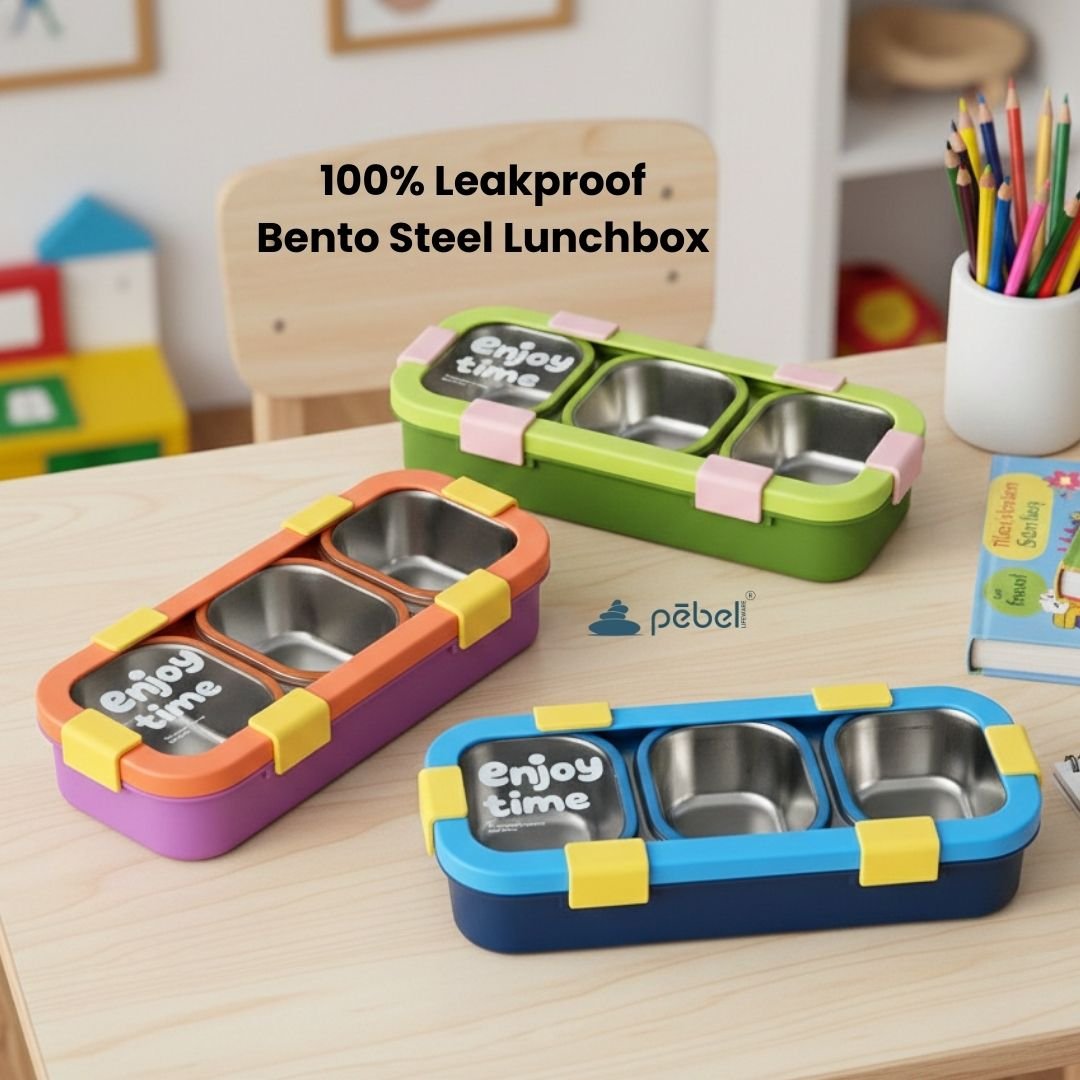 Bento Lunch Boxes  Customized Leakproof With Silicone Ring  3 Compartments