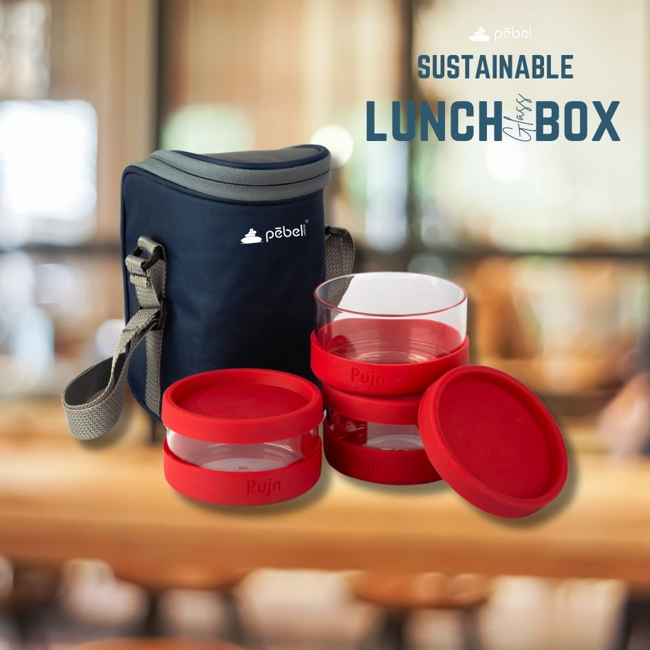 Small Glass Lunch Box  3 Pcs