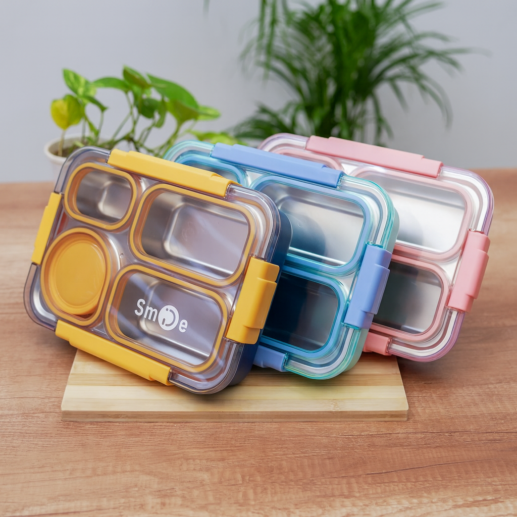 Bento Lunch Boxes  Customized Steel Lunch Box With 4 Compartments
