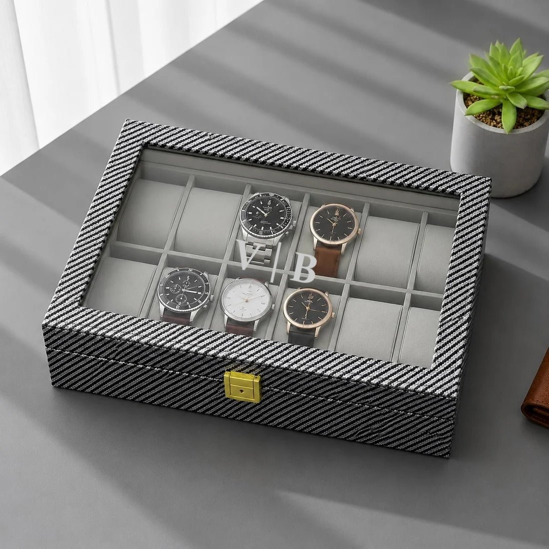 Premium Personalized 10 Slot Watch Box For Men And Women