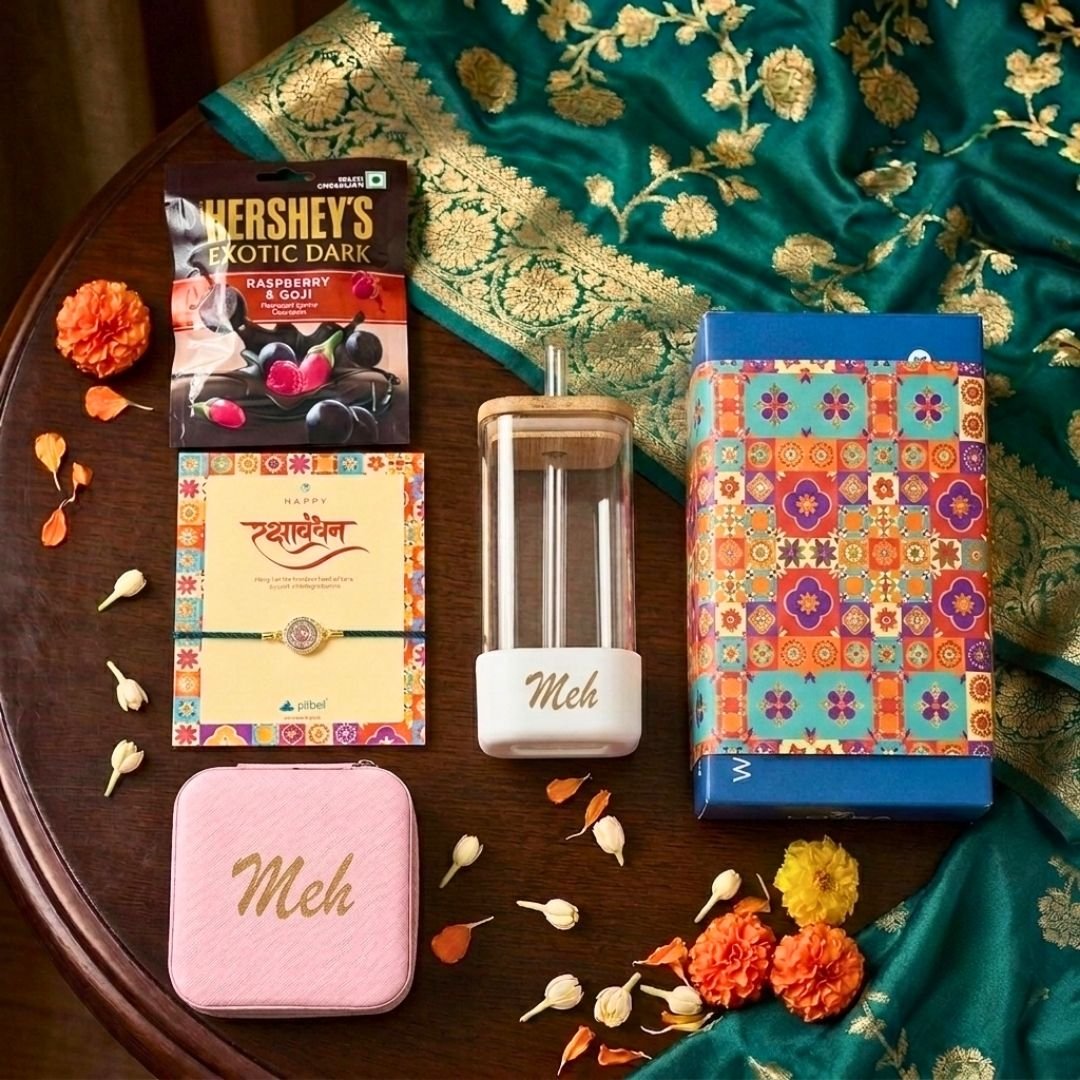 Personalized Square Tumbler With Silicone Base Cute Jewelry Organizer  Hersheys  Rakhi Gift Hamper