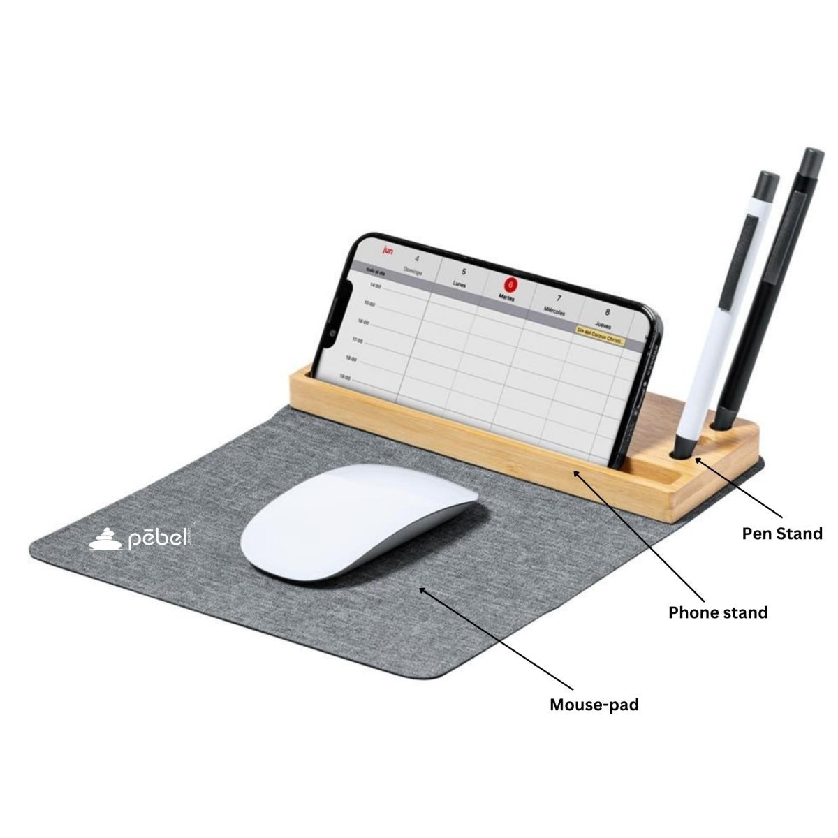 Personalized Desk Organizer  Mouse Pad Mobile Pen  Pods Holder