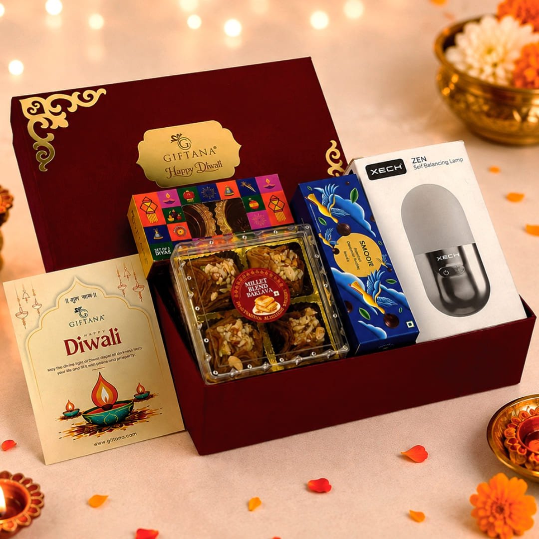 Diwali Chocolate Box With Zen Lamp  Baklava