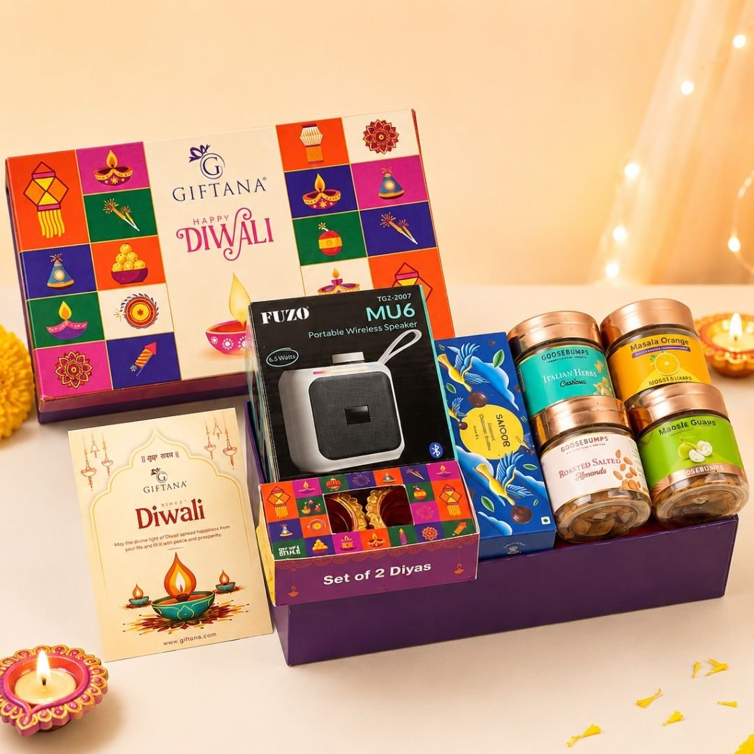Indulgence Hamper  Corporate Diwali Gifts With Wireless Speaker Chocolates  Gourmet Treats